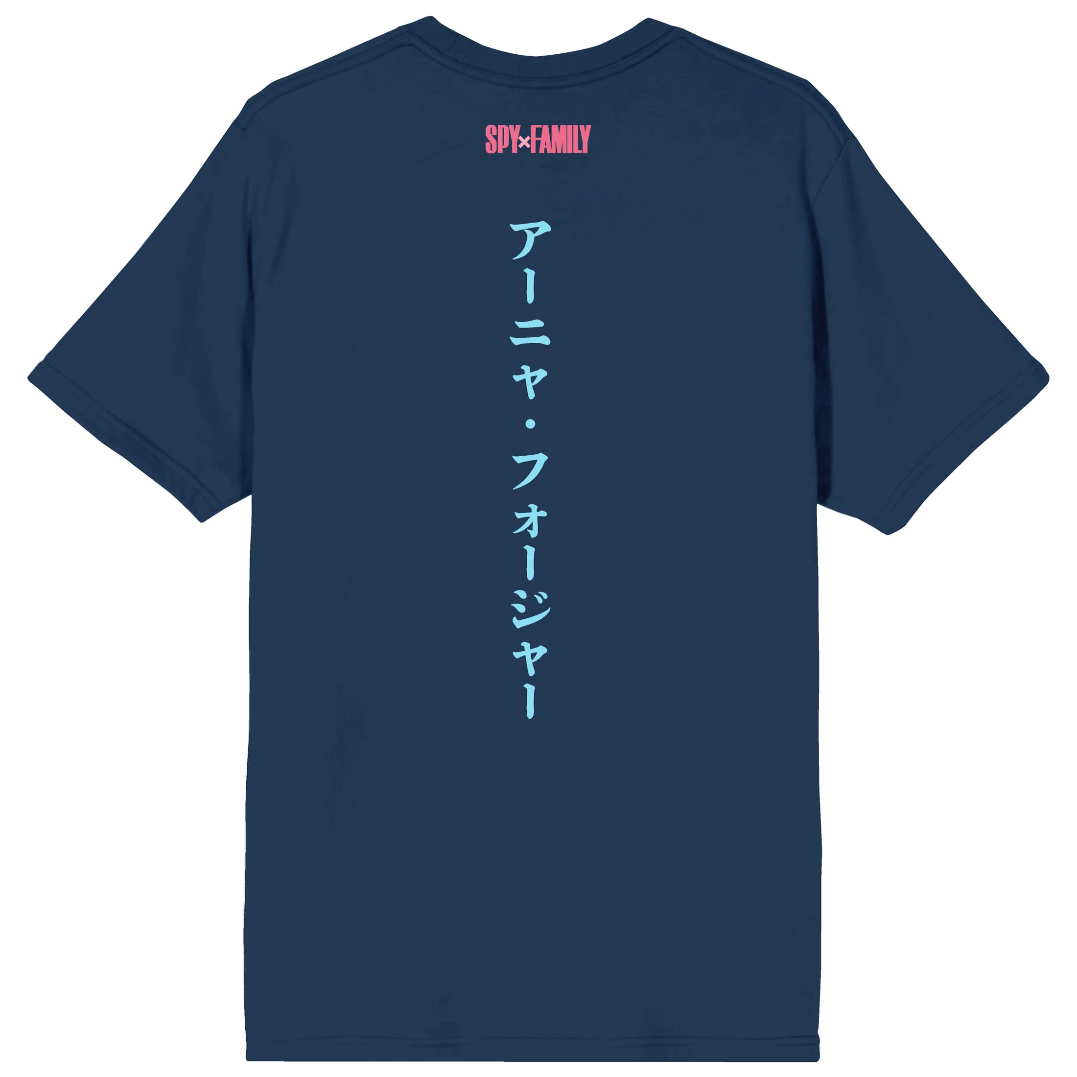 Spy X Family Anya Rainbow Crew Neck Short Sleeve Navy Men's T-Shirt-XL