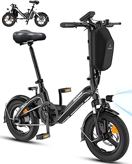 Bodywel T16Pro Bici Elettrica Pieghevole 14" Leggera Adulti/Ragazzi, Batteria 36V 10Ah + Motore 250W, 3 Velocità, Display LED 4.5", Preassemblata 90% per Città