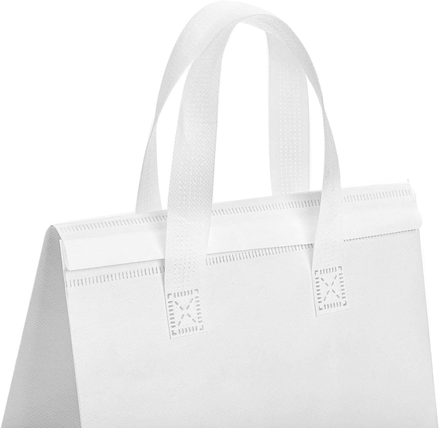 ZENFUN Set of 25 Insulated Take Away Bags, Small Insulated Cooler Bag Grocery Bags, White Thermal Bags for Hot&cold Frozen Food, Food Delivery, 9.5 x 6 x 10 Inches