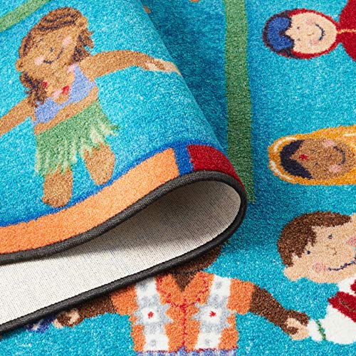 Joy Carpets Hands Around The World Area Rug In Color Multi, 7'8" X 10'9" #TOP2