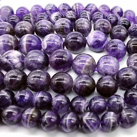 Miniatura 2 de Zenkeeper 108 cuentas de amatista para fabricación de joyas de 0.315 pulgadas (0.315 in) piedras preciosas de amatista sueltas