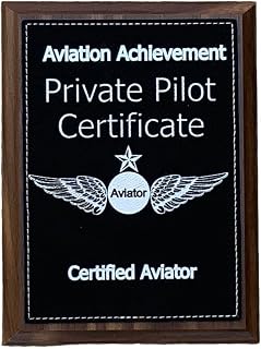 Flight Training, Private Pilot, Pilot Gift, Award (Walnut)