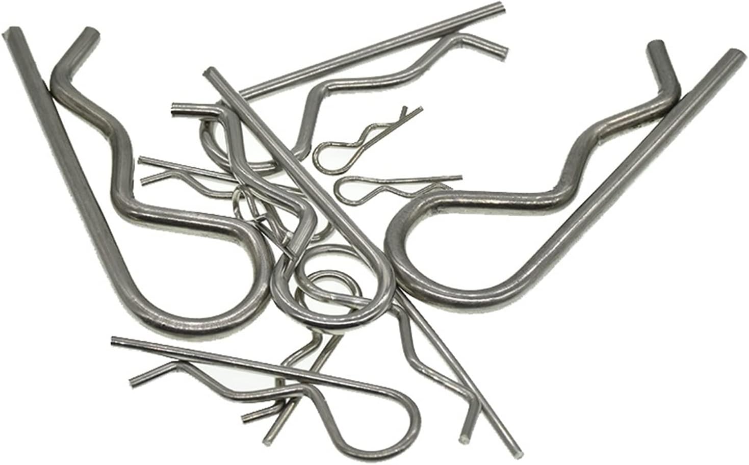Stainless Steel R Shaped Spring Cotter Clip Pin 1.2mm 1.8mm 2mm 2.5mm 3mm 4mm Dia Fastener Hardware for Repairing Cars(M2.5-50mm SS(10PCS))