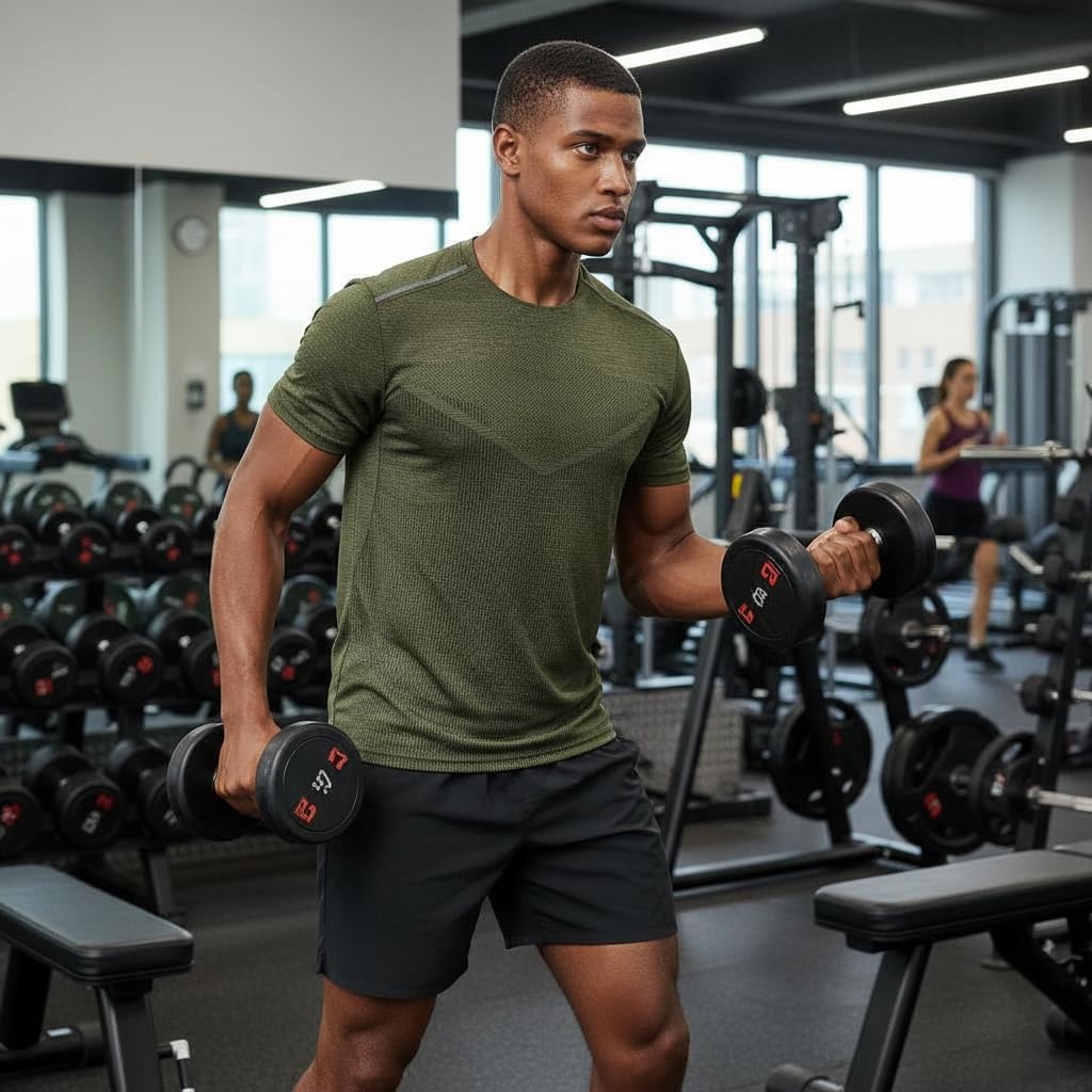 Men's Athletic Crew Neck T-Shirt - Quick Dry Workout Tees for Gym Running - Image 8