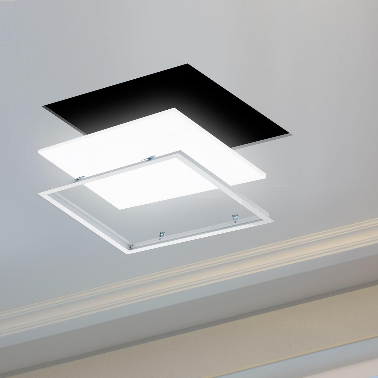 LEDKIA LIGHTING - Cadre Encastré pour Panneaux LED | Taille 60x30x3.5 cm | Aluminium Robuste | Installation Intérieure IP20, Blanc