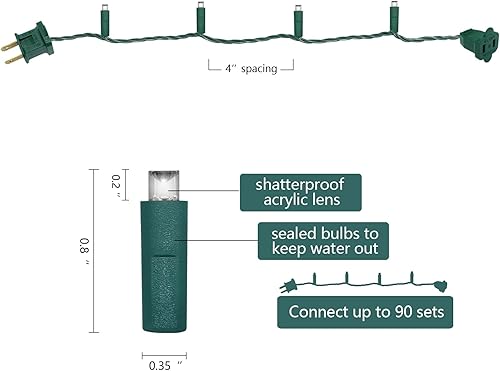 Miniatura 5 de Juego de 50 luces LED de Navidad de 50 unidades de 0.197 in de gran angular, mini luces LED para exteriores, para decoración de iluminación de
