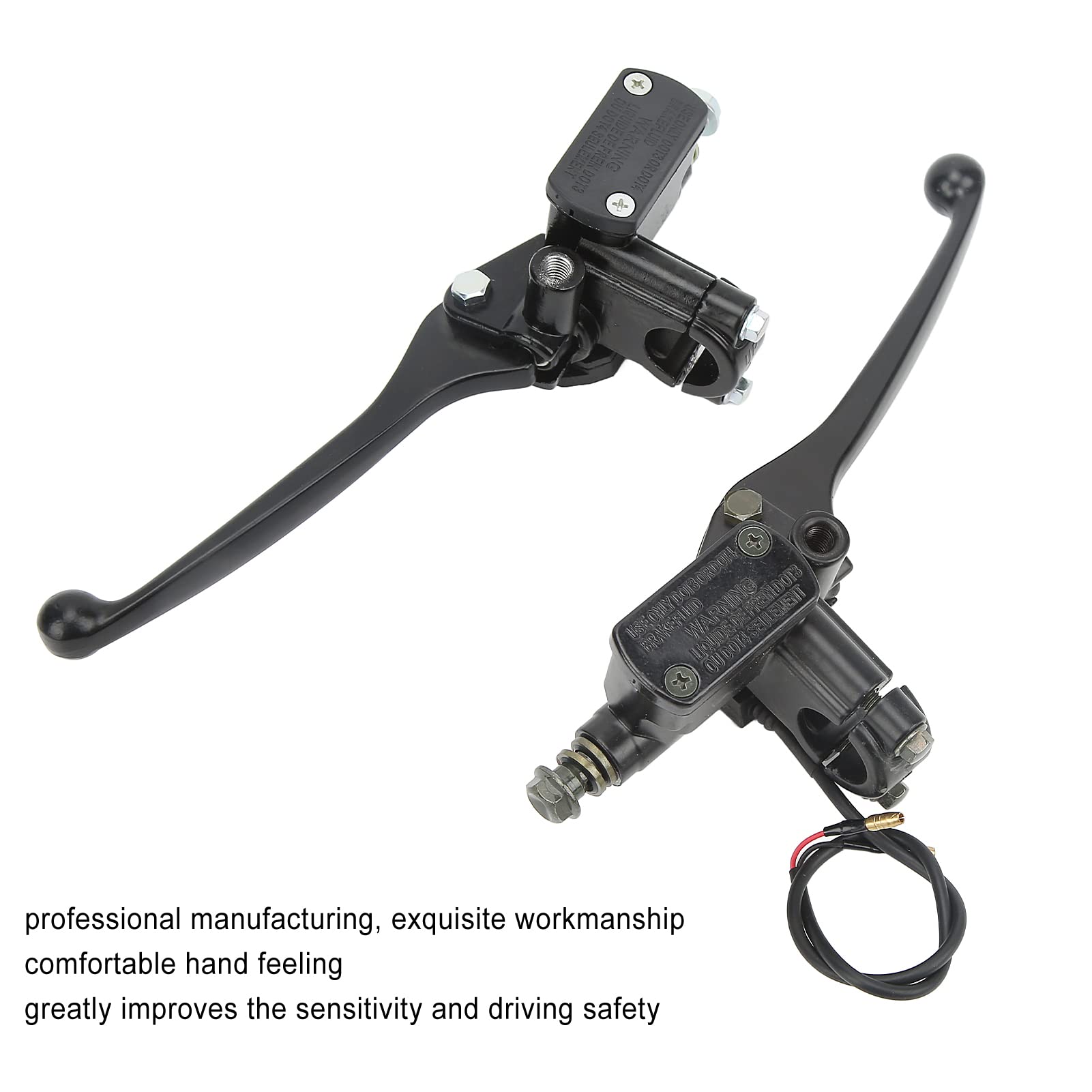 Tbest Cylindre d'embrayage de Frein, 1 Paire de Levier de Maître-Cylindre d'embrayage de Frein 22 Mm Noir pour Scooter Gy6 50 110 125 150 250