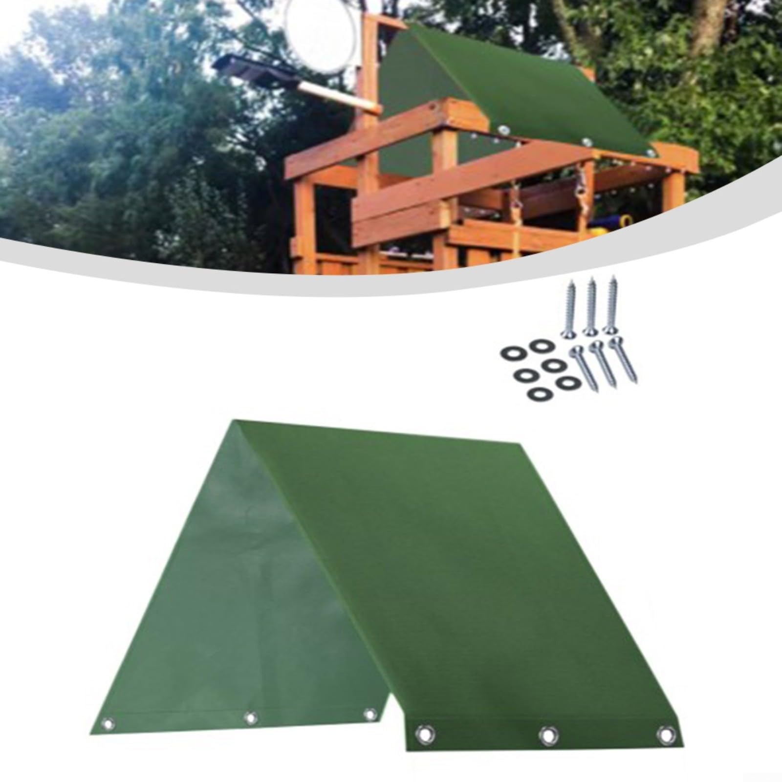 Toit de rechange pour balancelle d'extérieur - 109 x 228 cm - Tissu 600D résistant aux intempéries - Pour jeux de jardin - Vert