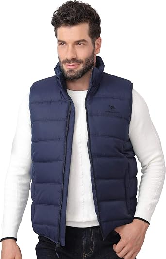 CAMEL CROWN Puffer Vest Men Quilted Winter Padded Sleeveless Jackets Gilet for Casual Work Travel Outdoor