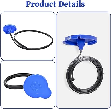 1 Pc Washer Fluid Cap Windscreen Reservoir Compatible With Nissan Qashqai 2006-2019, Micra K11 K13, Almera 2000-2006 Car Wiper Fluid Tank Bottle Cap Replaces (58mm)