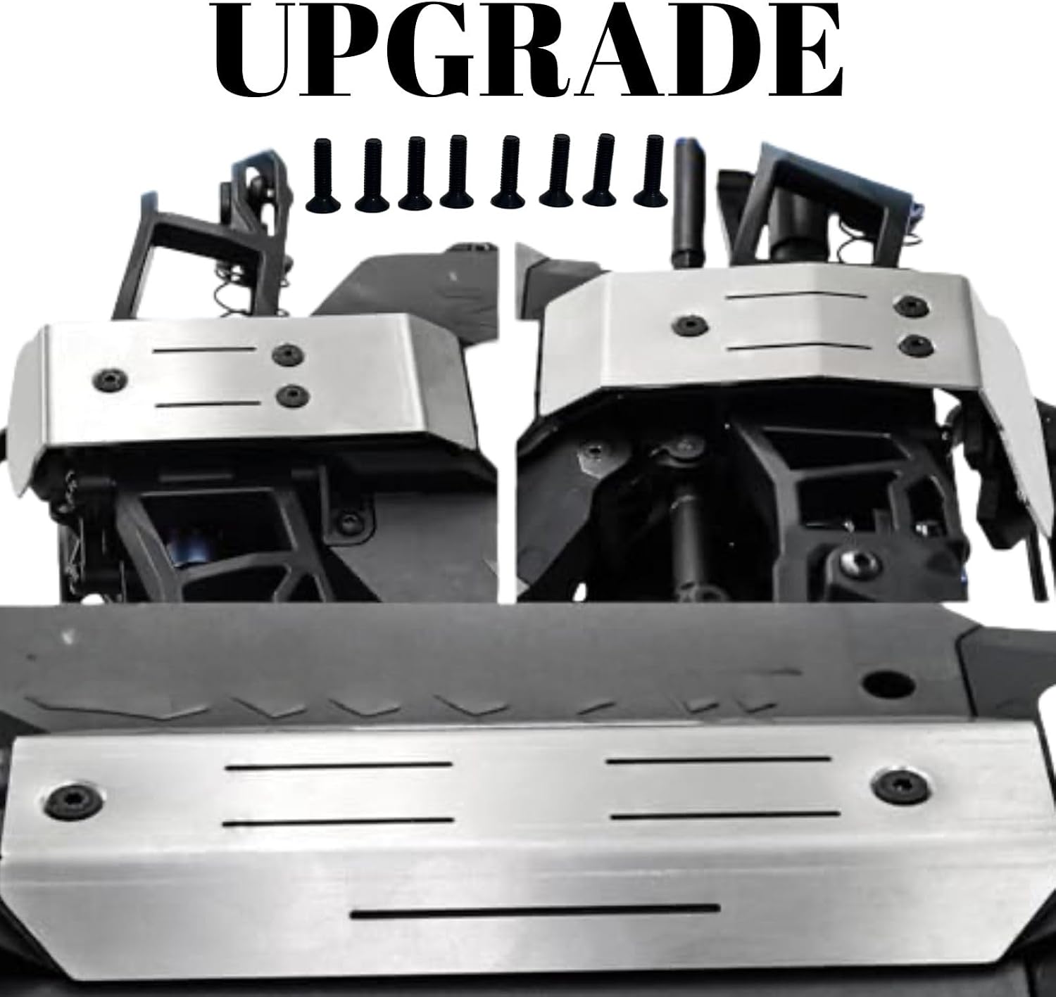 Stainless Steel Chassis Guard Skid Plate for 1/16 Mini Maxx 4WD RTR Brushless Monster Truck, Compatible with Traxxas 107154-1, RC Upgrade Protection Parts