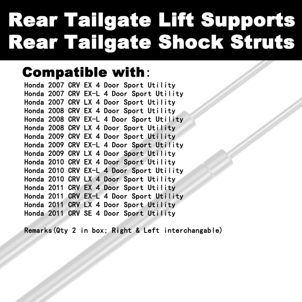 Rear Hatch Tailgate Lift Supports Shock Struts Compatible with CRV CR-V2007 2008 2009 2010 2011 07 08 09 10 11 2-PC Set Replace 74820SWAA01