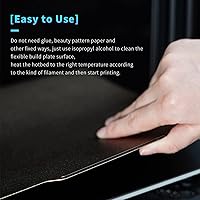 Vista 4 de Doble Cara para Bambu Lab X1/X1C/X1E/P1P/P1S/A1 Placa de Construcción PEI Hoja para Cama Calentada de Acero con Muelle Plataforma Flexible de Acero