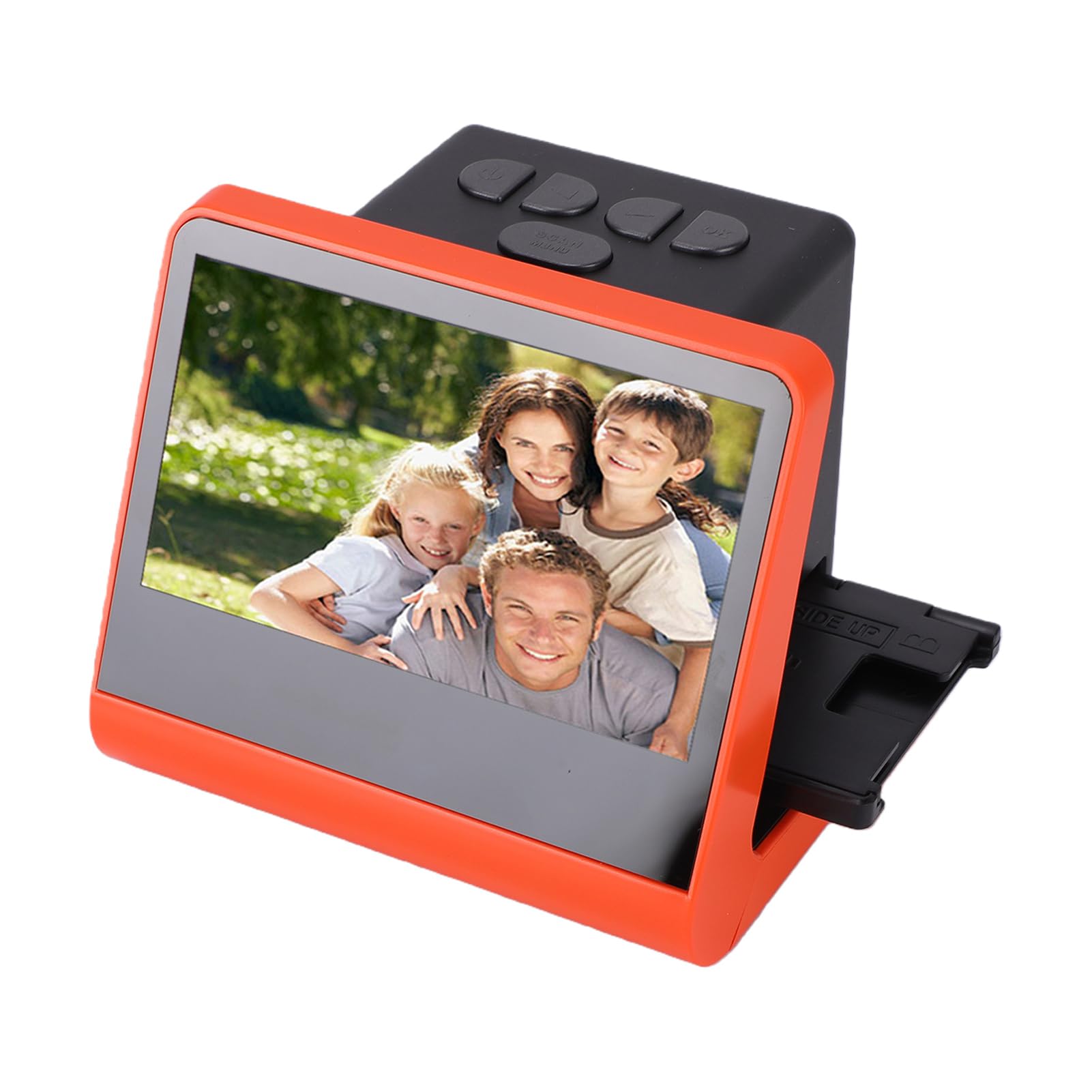 Scanner per Pellicole Digitali, Scanner per Negativi e Diapositive, Display HD da 5 Pollici, Sensore CMOS da 14 MP con Memoria da 16 GB, for 135 126 110 Super8 Negativi (Spina europea)