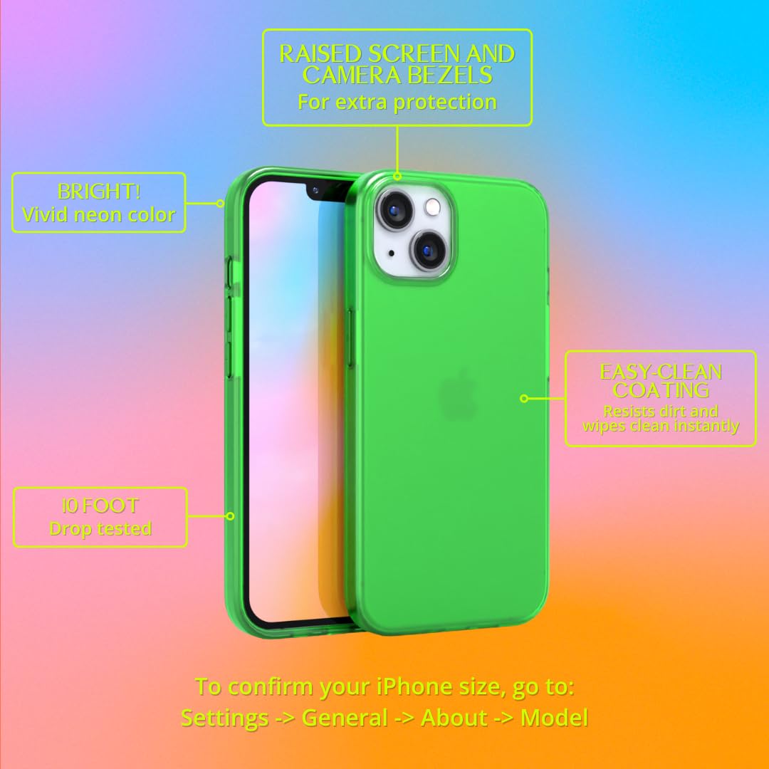 Amazon.com: FELONY CASE - iPhone 13/iPhone 14 Neon Green Clear