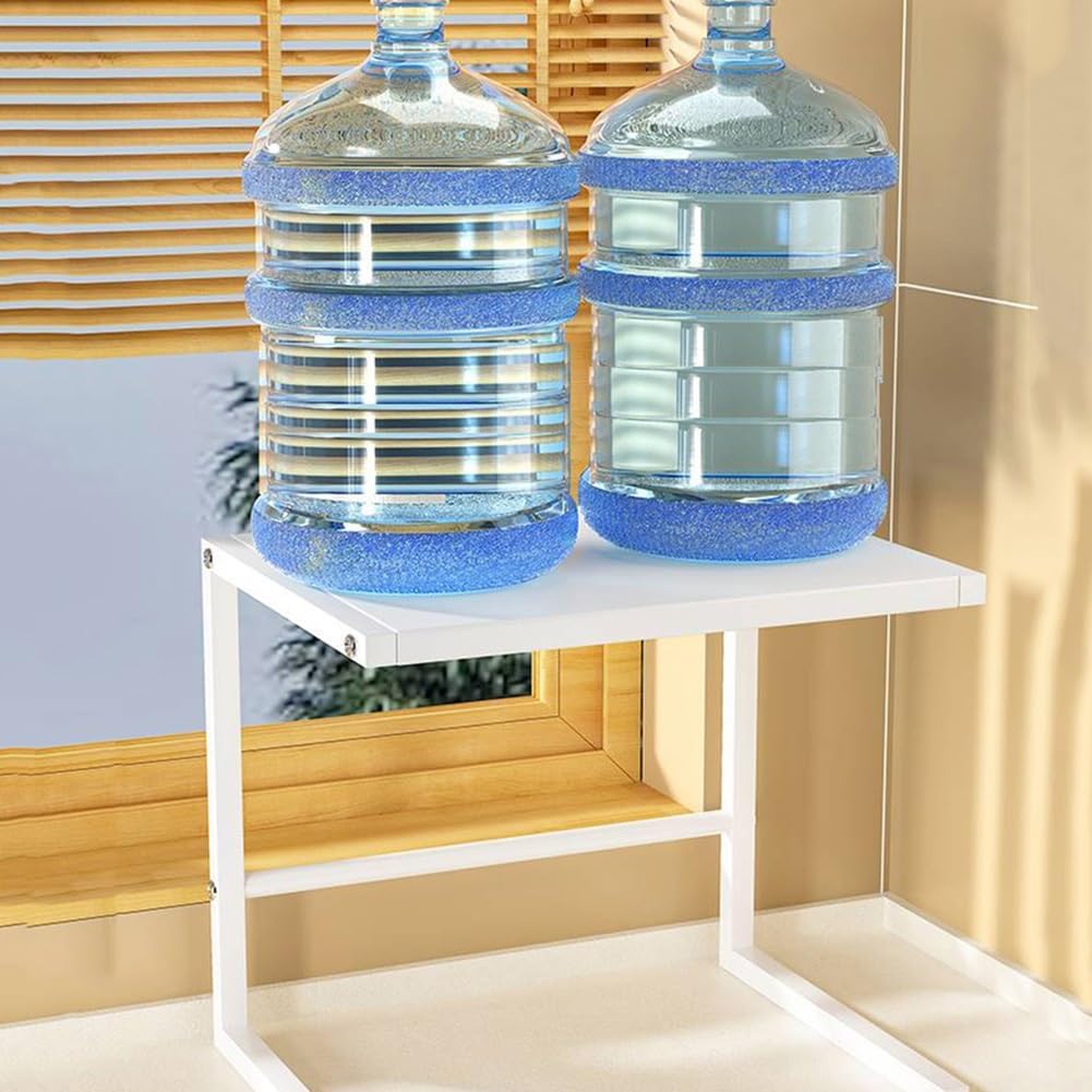 2 Tier Kitchen Shelf Microwave Oven Rack Space Saving Toaster Rack Metal Storage Freestanding Kitchen Organizer 22 X 15 X 15 inch White