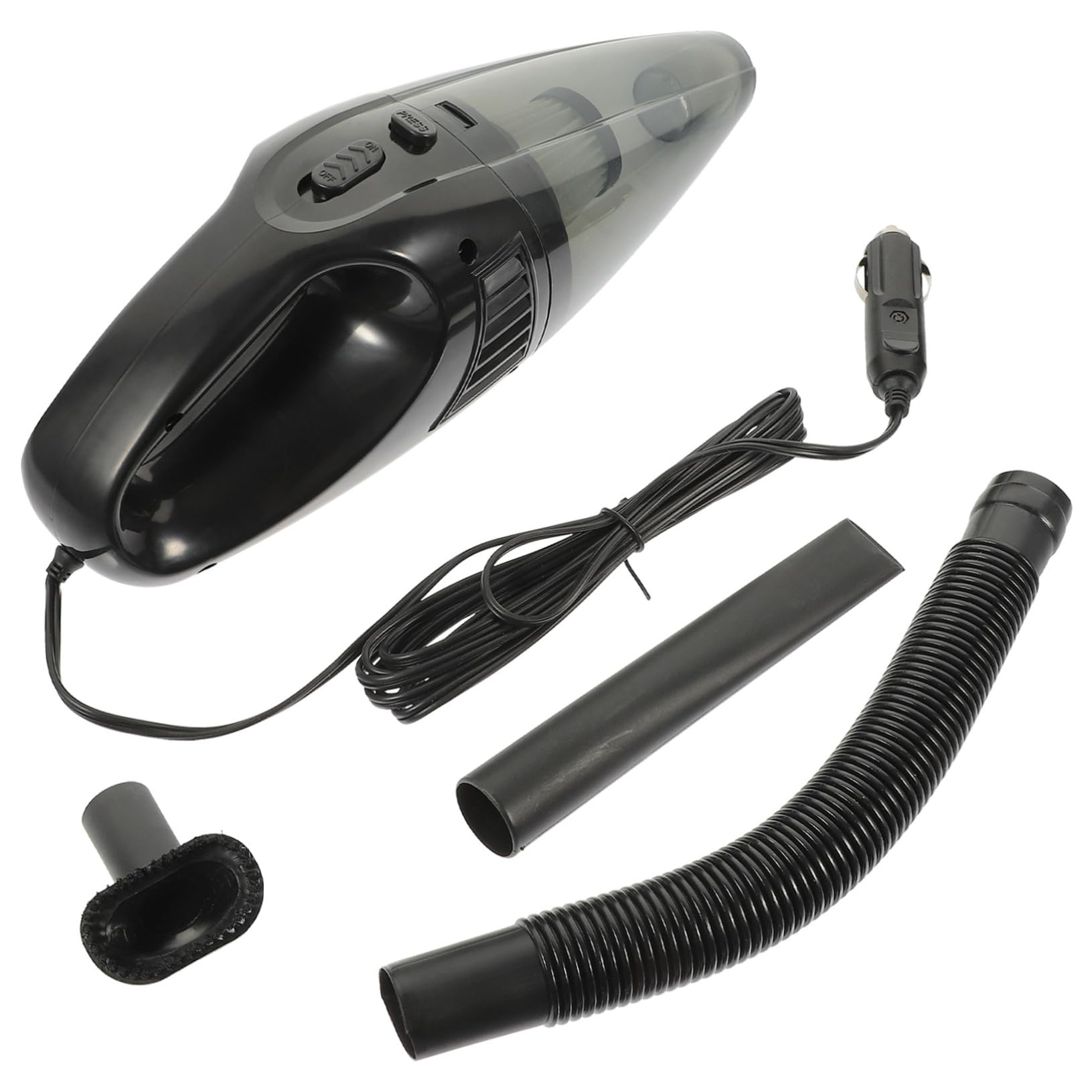 Gatuida Aspirapolvere Portatile per Auto 12v, Aspiratore Liquidi e Solidi Cavo 5 M, Pulitore Doppio Uso Forte Aspirazione e Impugnatura Antiscivolo per Pulizia Veicoli Completa