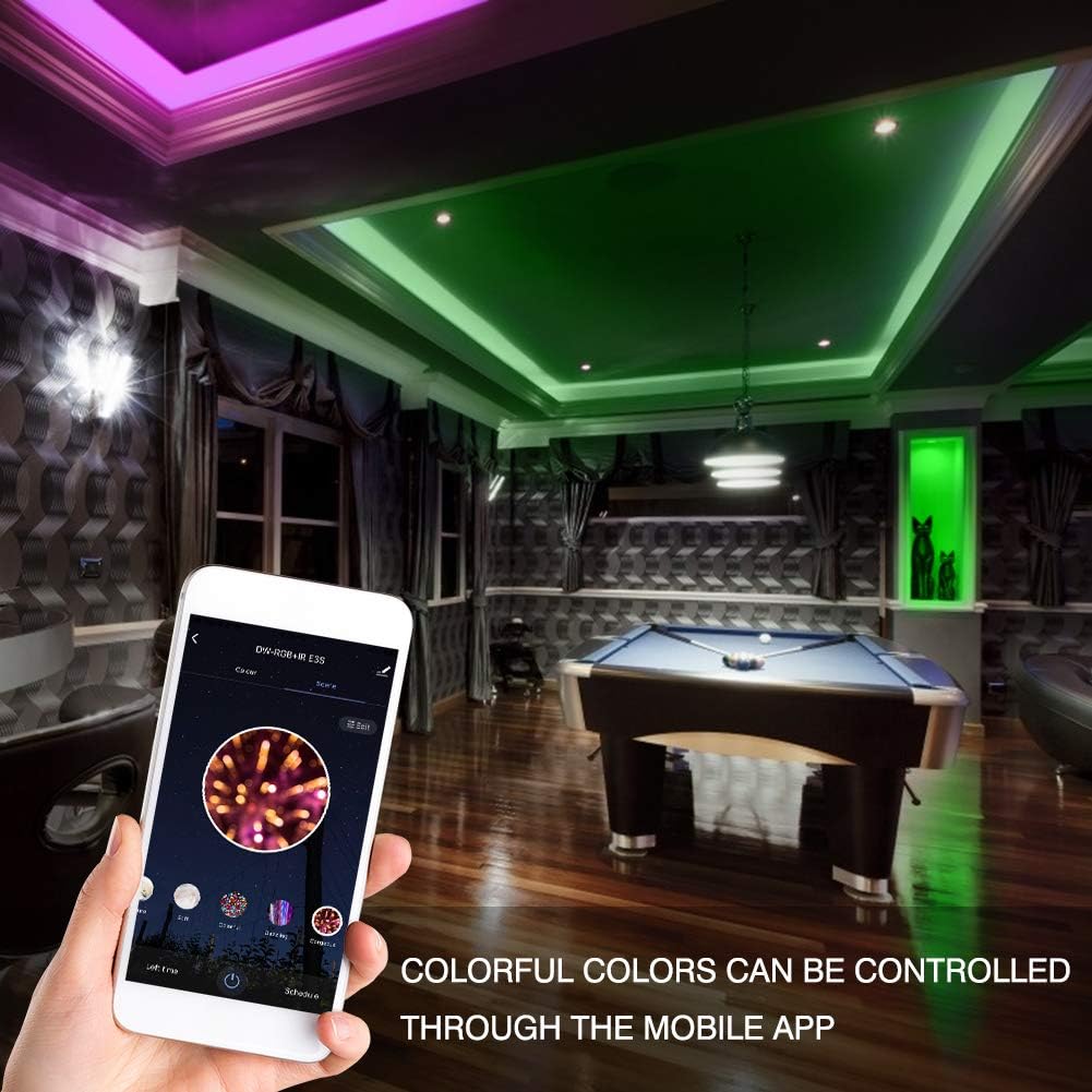 Smart WiFi LED Strip Lights, Lewentech Works with Alexa, Google Home Brighter 5050 LED, 16 Million Colors Phone App Controlled Light Strip for Home, Kitchen, TV, Party, for iOS and Android, 16.4ft