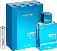 Amber Oud Aqua Dubai Extrait de Parfum 75 ml Unisex Long Lasting Arabic Perfume Includes Atomizer, Woody and Fresh Oriental Fragrance with Notes of Bergamot Orange and Musk (Aqua Dubai)