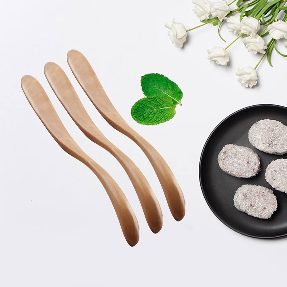 Cabilock Wooden Butter Spreader 3 Pack for Cake and Butter Spreading
