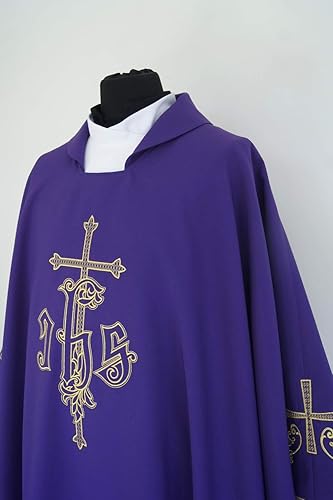 Vestment Purple - Gothic style Chasuble with a matching stole