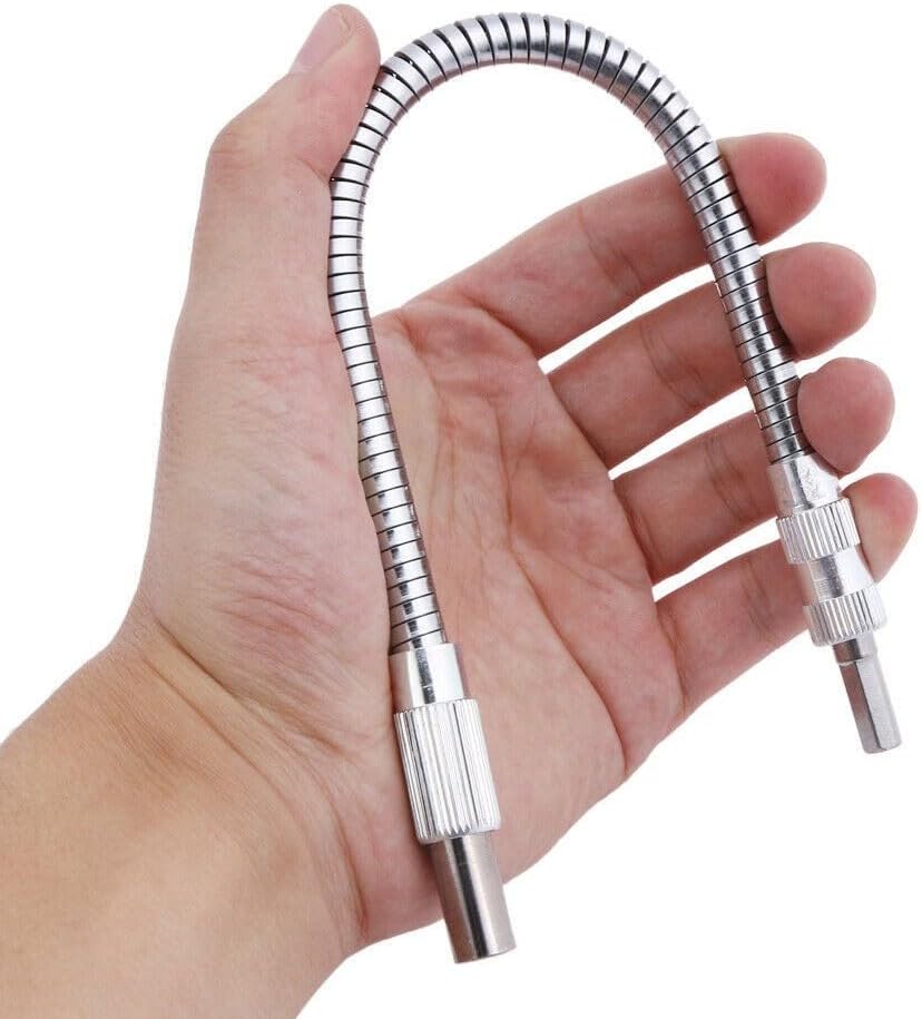 Flexible Shaft Extension Drill, 150 mm or 300 mm Hex Shank Bit with 6.35 mm (1/4") Quick-Release Coupling, Tight (300MM)(150mm)