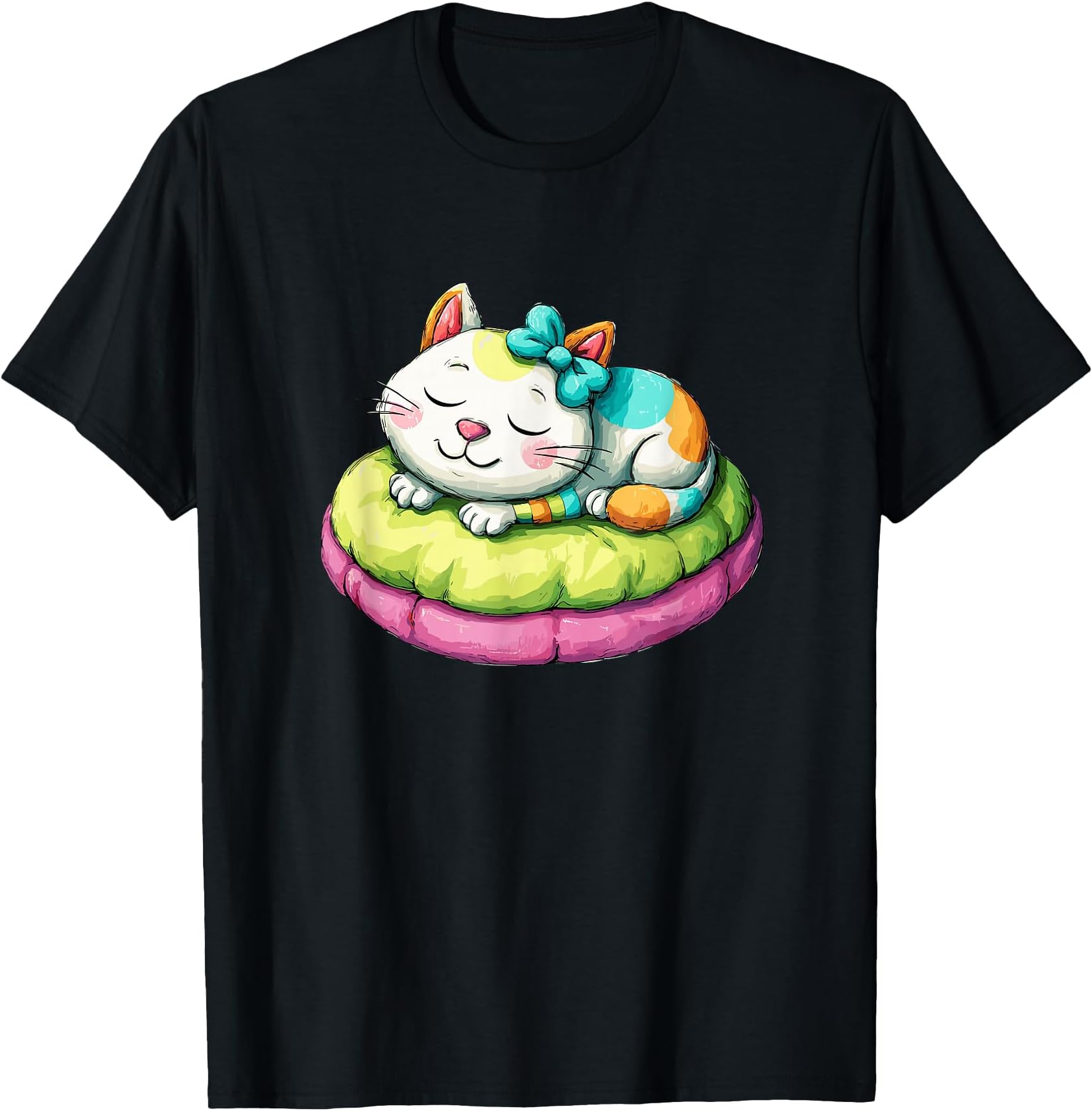 Cute Sleeping Kitten Pastel Kawaii Cat Lover T-Shirt