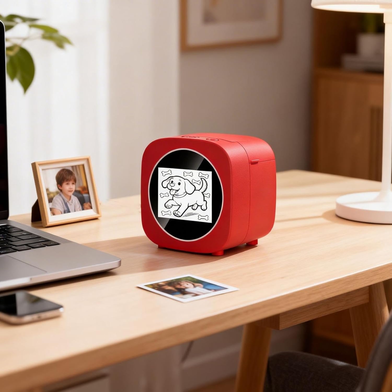 Smart AI Voice Sticker Printer with Display,Inkless Portable Sticker Maker with Voice-to-Image Generation,Instant Thermal Printing Sticker Box for Home Office Study DIY Projects,Includes Paper Roll