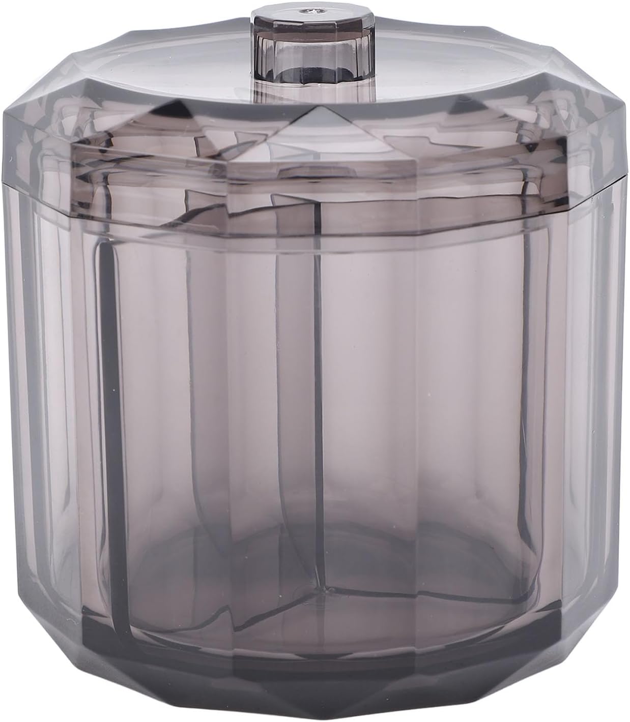 Qtip Holder Dispenser for Cotton Swabs Balls Cotton Pads Floss Picks Transparent Acrylic 3 Compartments Dust Water Resistant Lid Cotton Rounds Dispenser