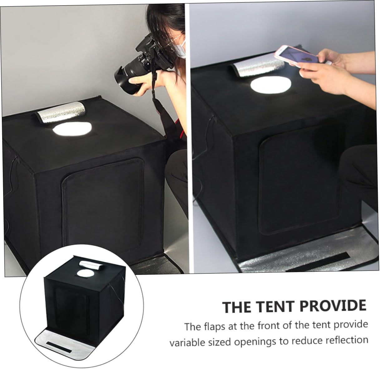 1pc Mini Photography Tent Box Portable for Products Light Apertures Space-Saving Design for Jewelry Shoes Bags and Toys