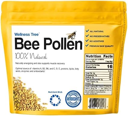 Amazon Com Wellness Tree 有機蜜蜂花粉 超級食物包裝含維他命 蛋白質和礦物質 100 未經加工 原始和生酮友好蜜蜂花粉 提供能量 無麩質蜜蜂花粉
