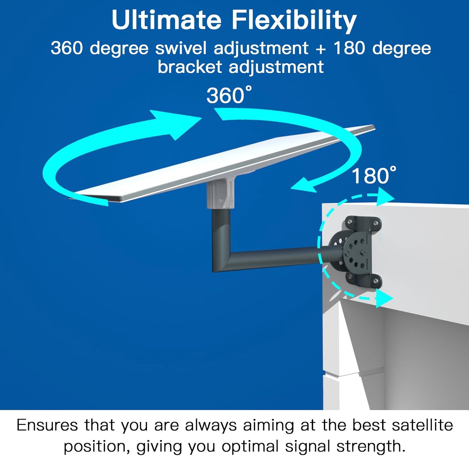 Starlink Standard Long Wall Mounting Kit - 17 Inch Heavy Duty, Compatible with Starlink Standard Gen3/V3 Dish, Outdoor Roof Mount, Includes Mount Adapter