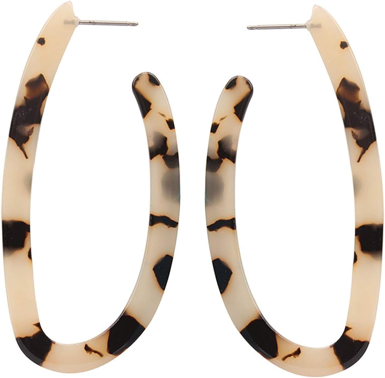 MIZUKAGAMI Geometric Earrings 2.5" x 1.2" for Women Acrylic Acetate Fashion Simple Tortoise Leopard Amber