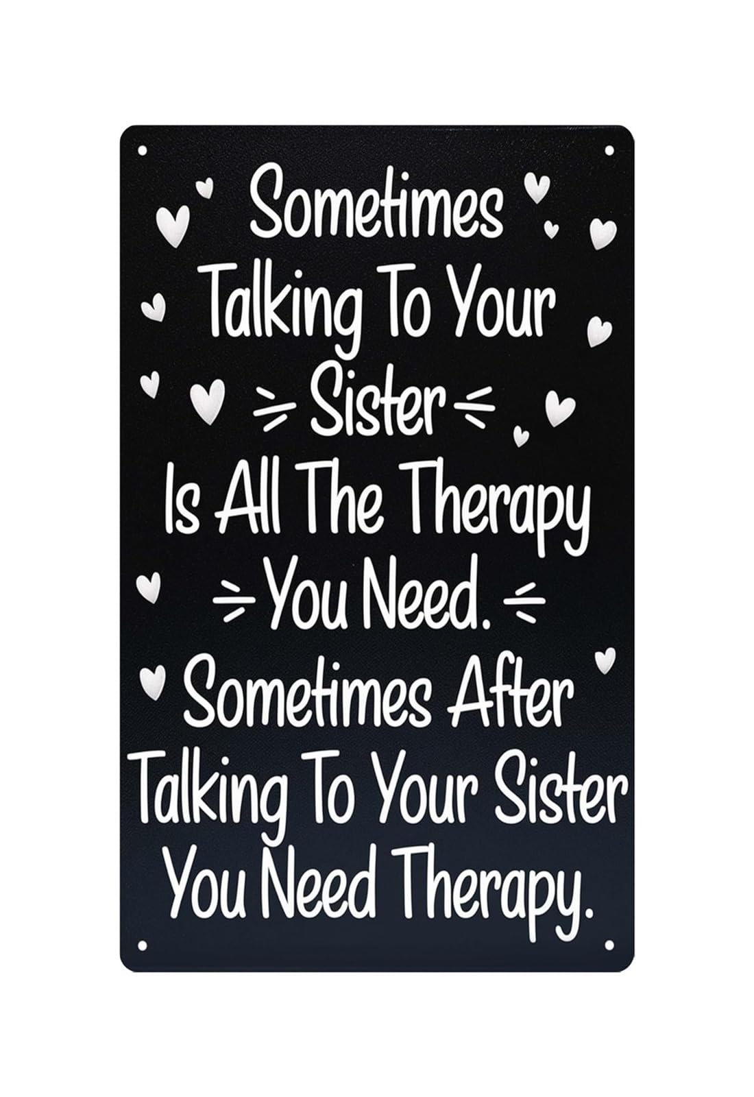 HDKYSWBUEJ Vintage Sister Sign Metal Tin Sign Funny Quote Wall-Art for Sisters Birthday Bedroom Decor 8 X 12 inch