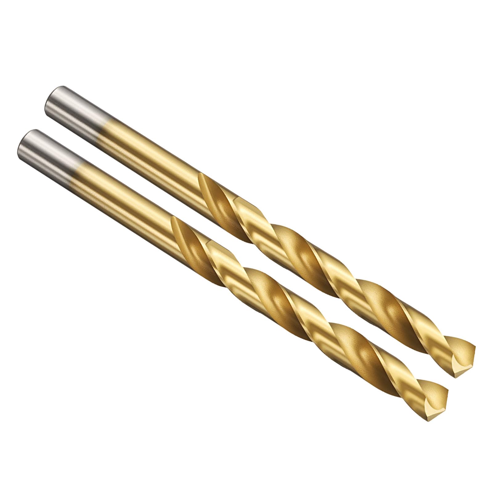 PATIKIL 9.5mm Drill Bit, Jobber Straight Shank M2 High-Speed Steel 135° Titanium Nitride TiN Coated for Stainless Steel Hard Metal - 2 Pack — image 1