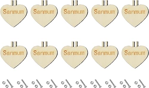 Miniatura 10 de 10 aros pequeños de madera perforados para marco de punto de cruz, bordado, artes, bricolaje, herramienta de manualidades (forma redonda - 1.2 in x