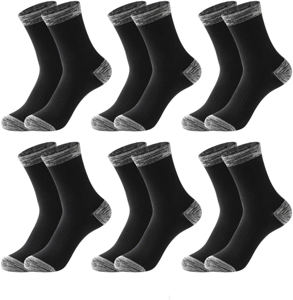 Dninmim Men's Crew Socks Multipack Breathable Casual Athletic Socks 6 Pairs