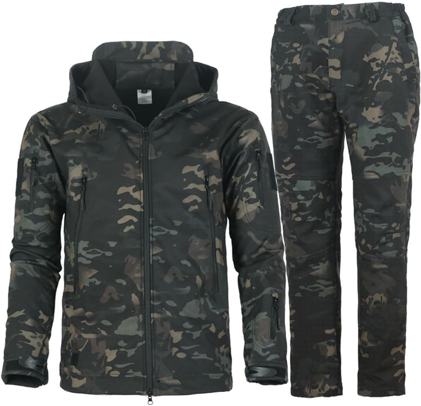 Men Ski Suit, Men's Winter Outdoor Warm Camouflage Ski Suits Jacket and Pants Set, Waterproof Windproof