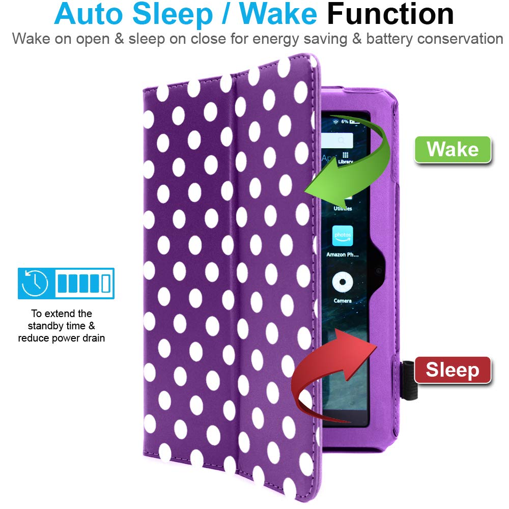 TECHGEAR Hülle Für Fire HD 10 / HD 10 Plus (2021/2023) – PU Leder Mit Ständer & Handschlaufe, Auto Sleep/Wake