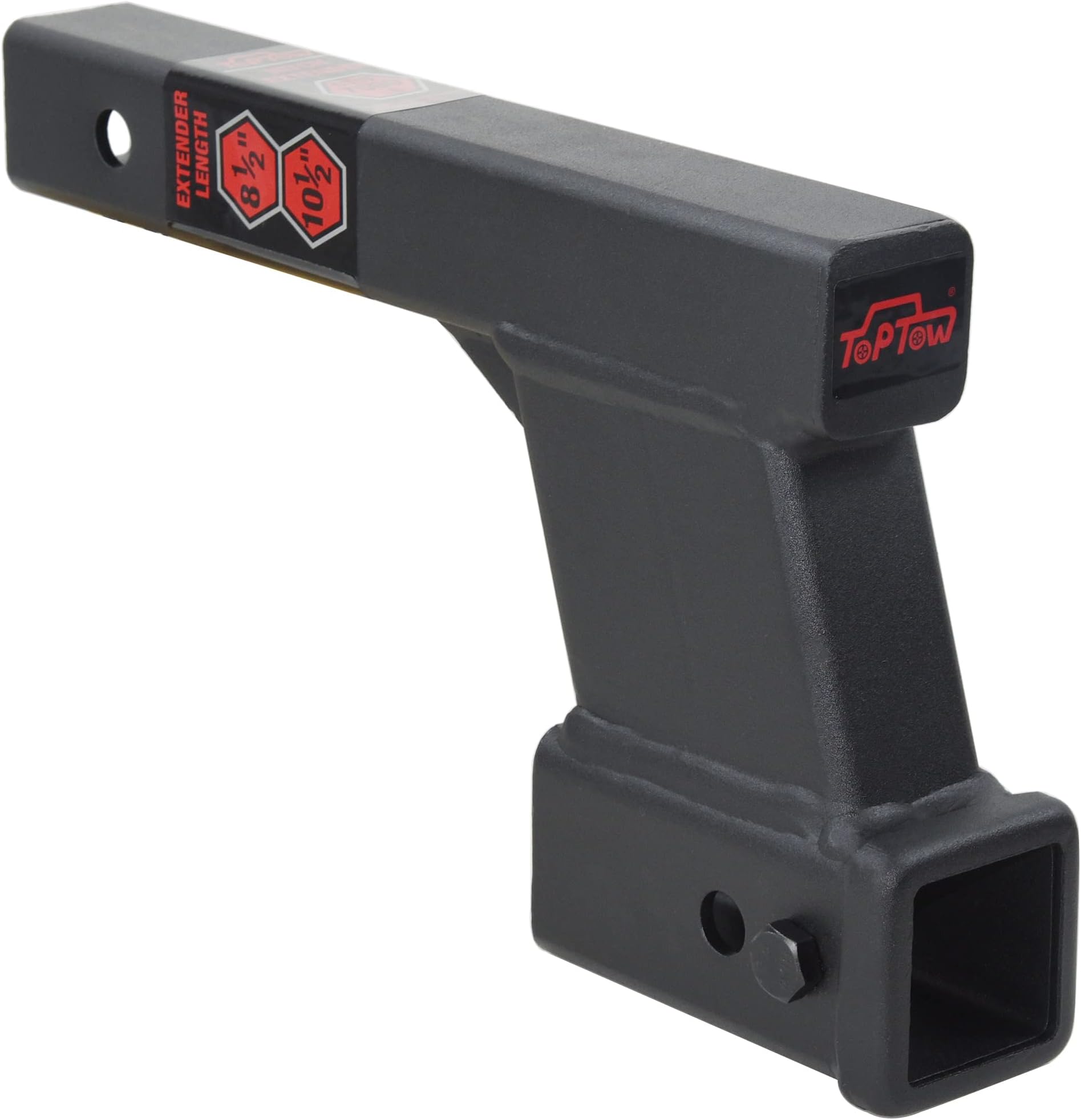 TOPTOW Trailer Receiver Hitch Extender Adapter 6" Drop/Riser, 8.5" and 10.5" Extension Length, 2" Shank, 7500lbs Towing Capacity, Matte Black…