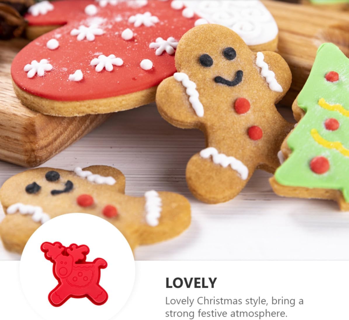 2 Pcs Silicone DIY Baking Mold for Home Use, Cartoon Design Reindeer Cookie and Cake Mold, Easy to Use and Store, for Baking and Cookie Making Random Color