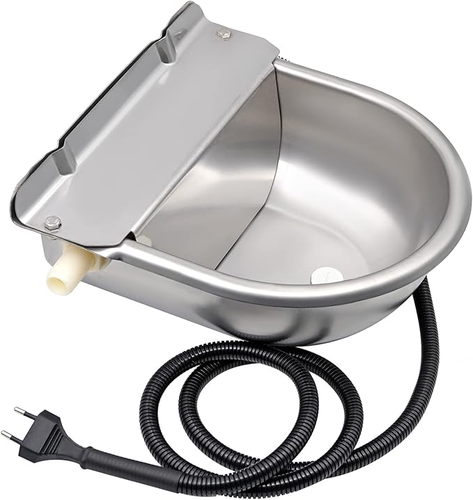 MUYIRTED Heizbare Tränke 220V/80W - Automatische Wintertränke Für Tiere Aus Edelstahl