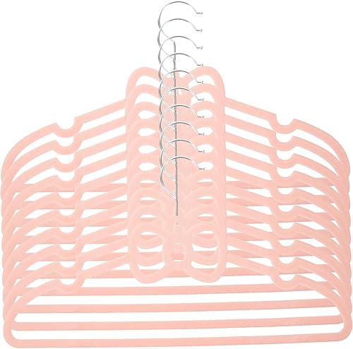 Miniatura 1 de 10 perchas de terciopelo de alta calidad, antideslizantes, delgadas, flocadas, de fieltro, resistentes, perchas duraderas con lazo para ahorrar
