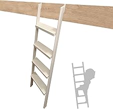 Escalera for literas for vehículos recreativos, escalera for literas, escalera de subida con gancho ajustable for remolques de viaje for autocaravanas, escalera doble con cama tipo loft, color blanco