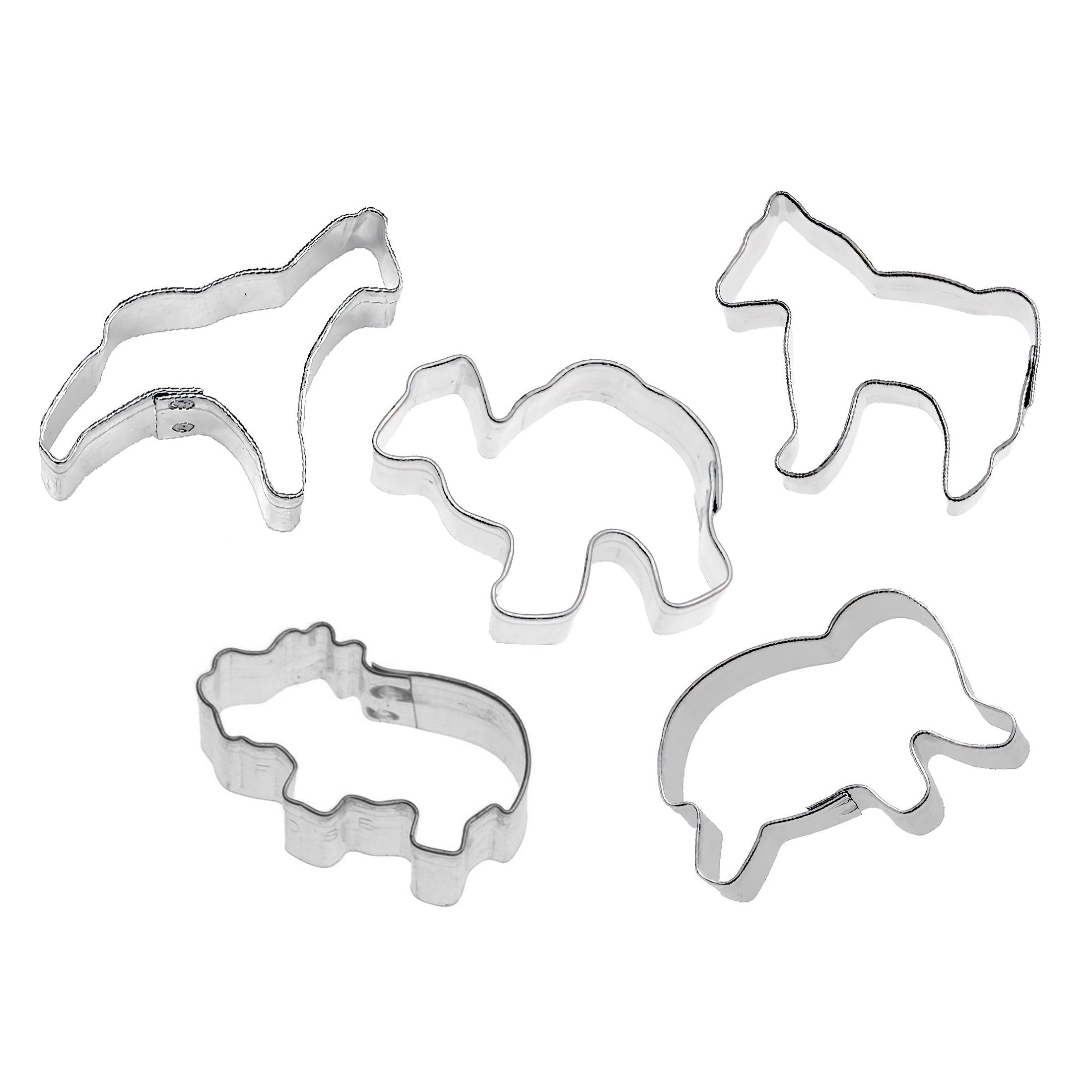 The Cookie Cutter Shop - Juego de 5 cortadores de galletas de acero chapado en estaño