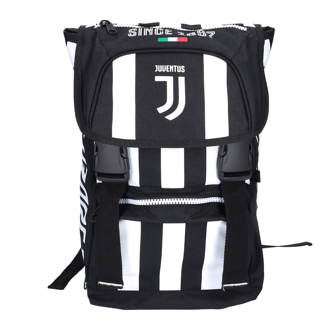 Juventus Schoolpack 2019/2020 Zaino Seven Estendibile con Astuccio 3 Zip Completo di Cancelleria e Orologio in Omaggio - 100% originale - 100% Prodotto Ufficiale