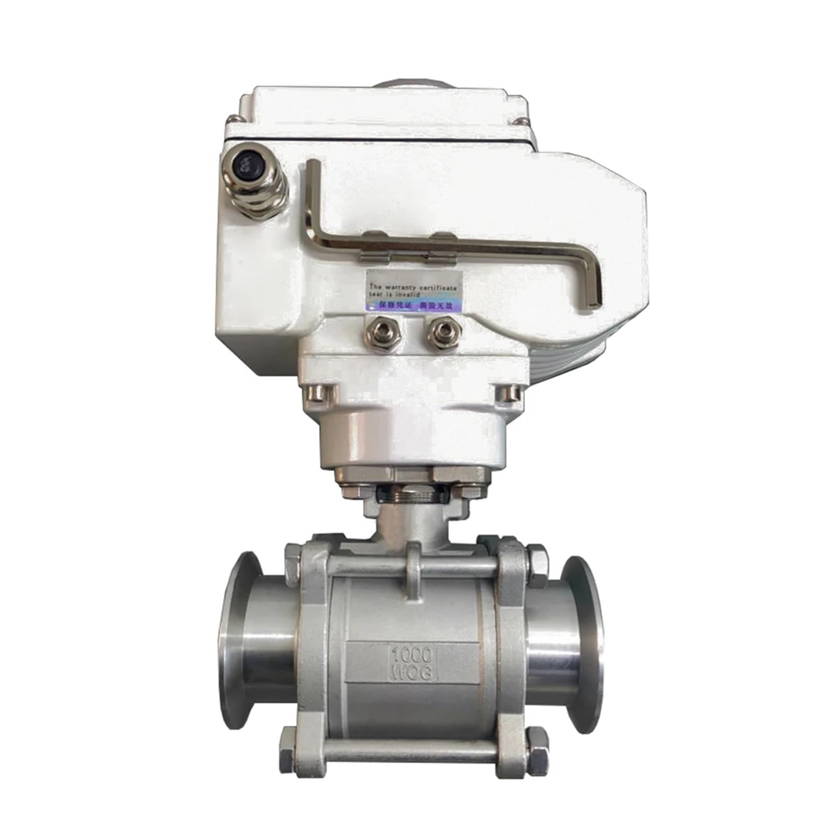 Yiqtjnzfgp 12Vdc Dn80 Stainless Steel High Platform Motorized Ball Valve 220Vac Tri-Clamp Ferrule Type Electric Valves(12Vdc)