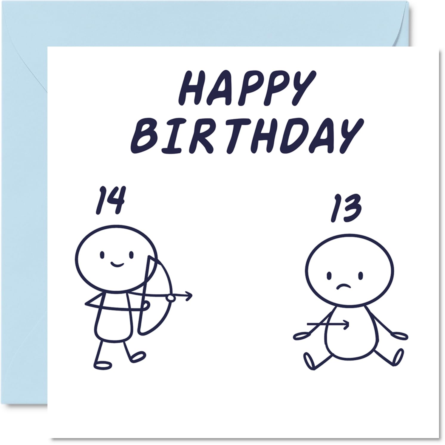 Funny Birthday Cards For Boys Girls - Arrow 14th Birthday - Card for Son Daughter Brother Sister Friend 145mm Bday Greeting Cards