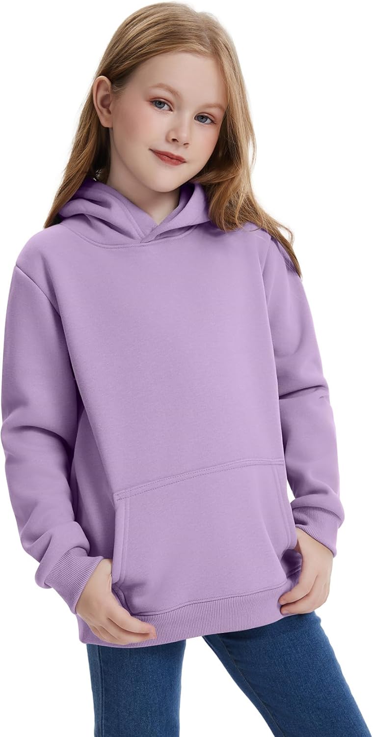 Girls Hoodies Fleece Lined Pullover Hooded Sweatshirts Kids Warm Casual Outfits Fall Winter Clothes