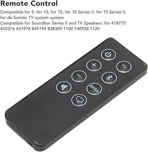 Miniatura 3 de Bose 5 Control remoto de altavoz de TV Smart Soundbar 300 Control Ii para reemplazo serie Sounddock Wo3391780 Barra de sonido 2 sistema 431974